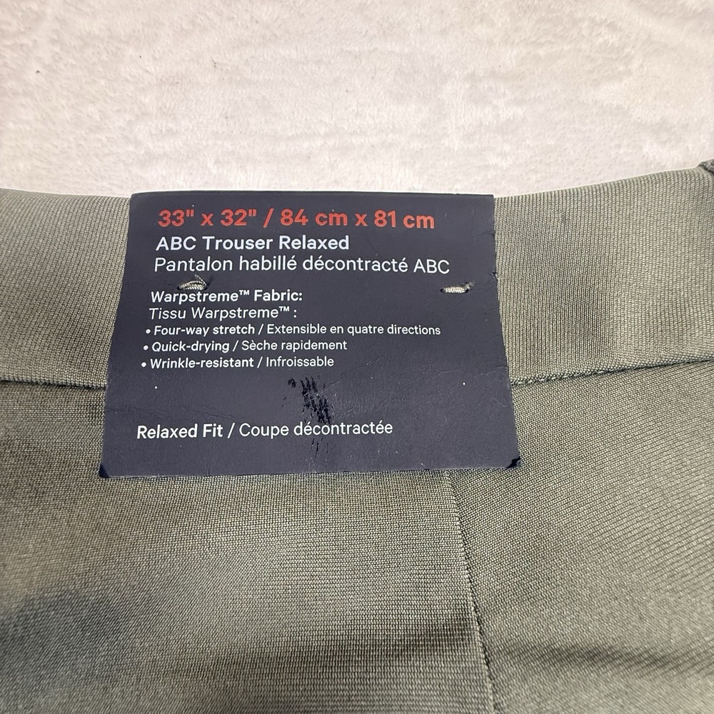 Lululemon ABC Trouser Relaxed Fit Mens 33x29 Green Warpstreme Stretch Pants - Picture 8 of 9